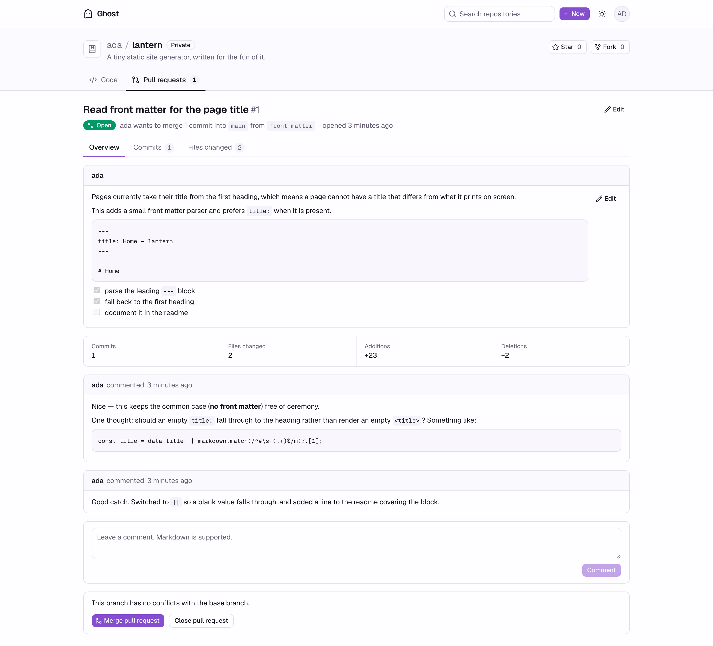 Pull request